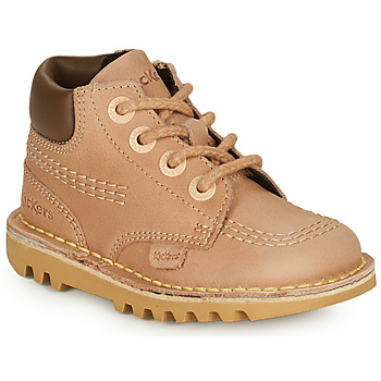 Kickers Shoes (High-top Trainers) KICK HI ROLL LTHR IM LT TAN